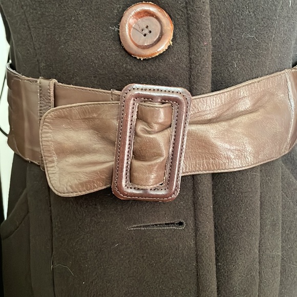 Mackage wool coat with leather belt - Picture 2 of 8